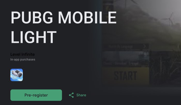 PUBG Mobile Light Pre-Registration: Date, 1GB Size & How to Register PUBG Mobile Light on Google Play, published by Level Infinite, with the Pre-register button live